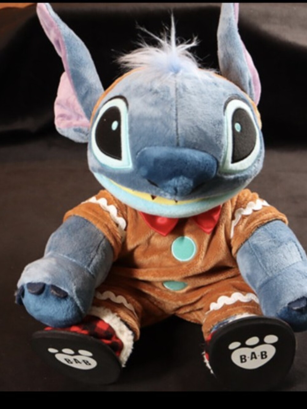 Christmas Disney “Lelo & Stitch” Build A Bear Ginger Bread Man Hoodie & Slippers
